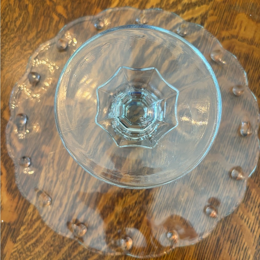 vintage Indiana Glass clear glass Teardrop pattern cake stand - Picture 4 of 9